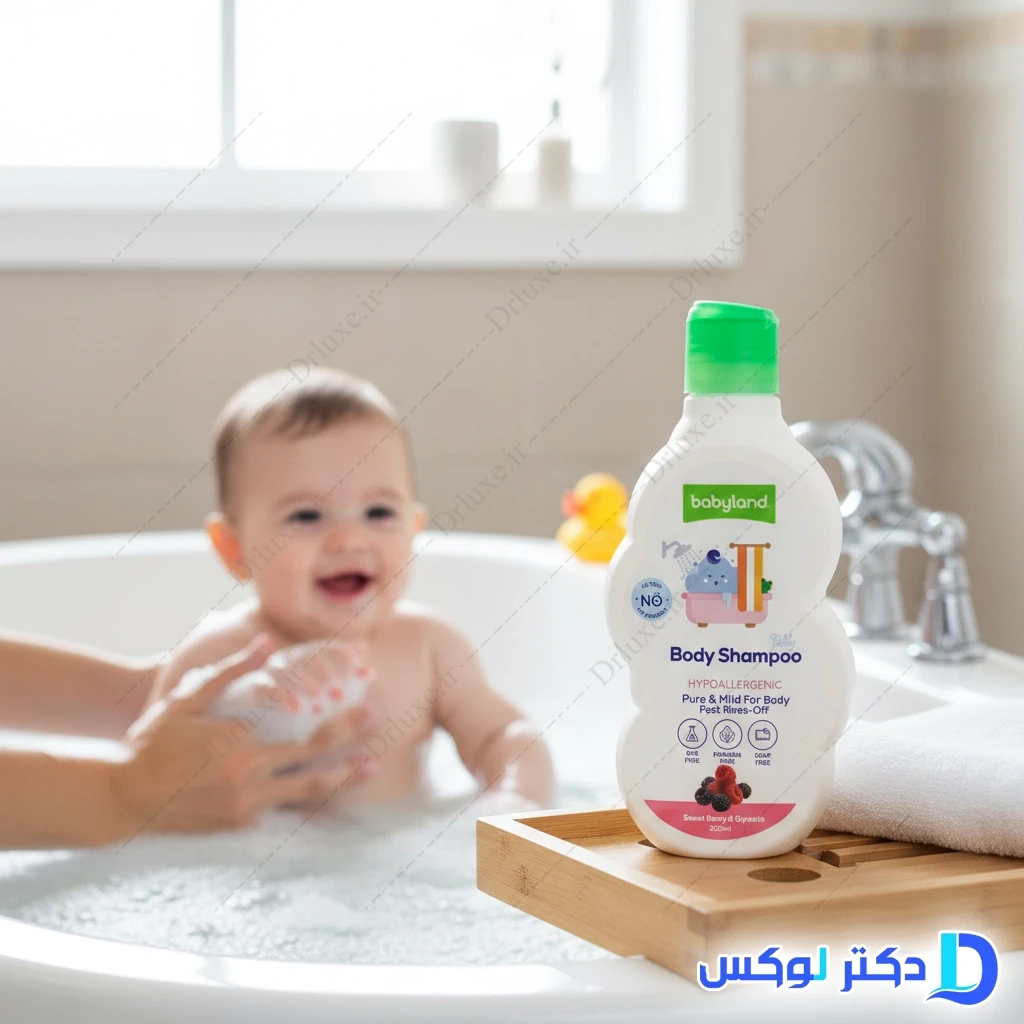 شامپو بدن کودک عصاره توت بی بی لند 200 میلی‌لیتر